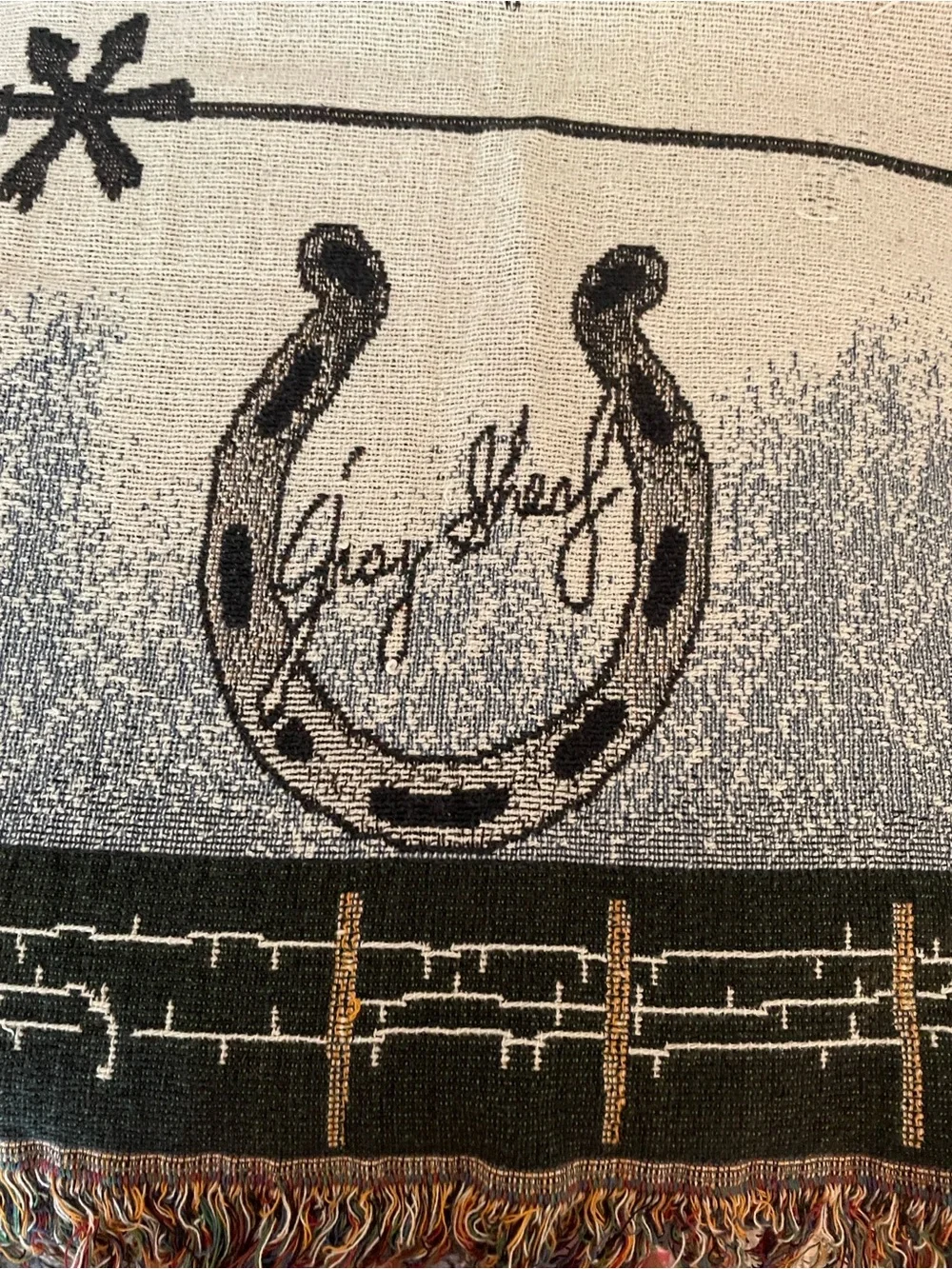 Western ,Rustic .Cowboy Tapestry Throw